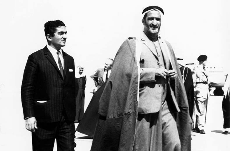 Undated photo of Noor Ali Rashid with Dubai Ruler Sheikh Rashid. Source: Gulf News