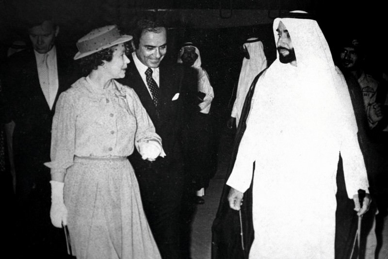 Zaki Nusseibeh was interpreter in countless meetings with foreign diplomats and leaders such as this one withQueen Elizabeth in 1979. Source: The National