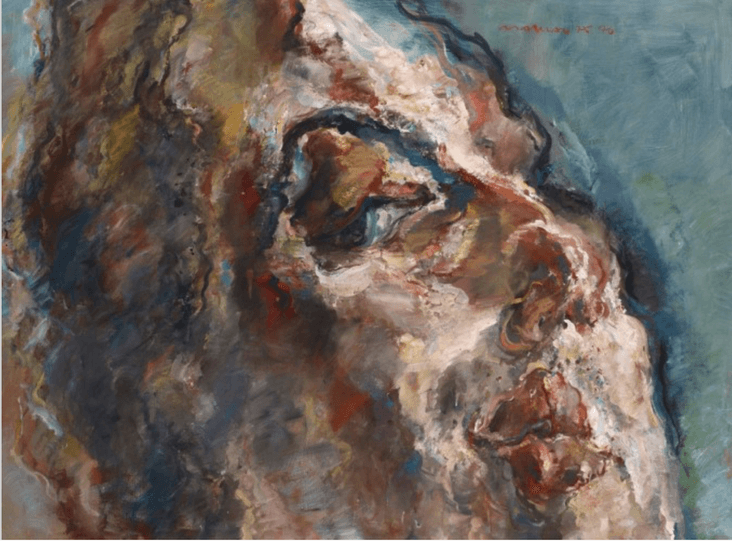 Head by Marwan, (Tempera on Canvas) 1975-1976 Work from the Barjeel Art Foundation