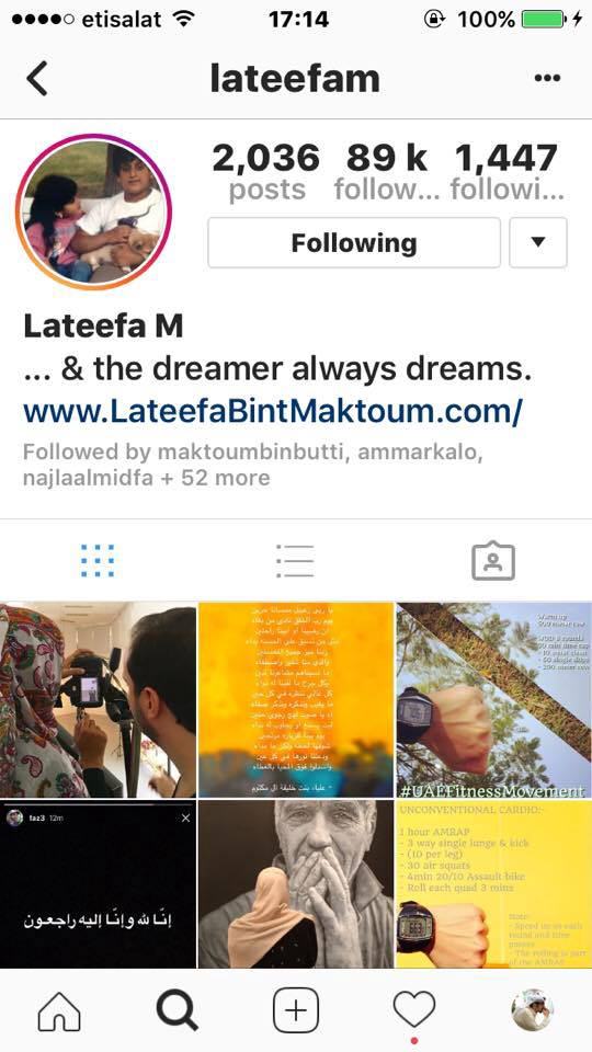 With close to 90,000 followers on Instagram Sheikha Lateefa is one of the most popular Gulf artists on social media.