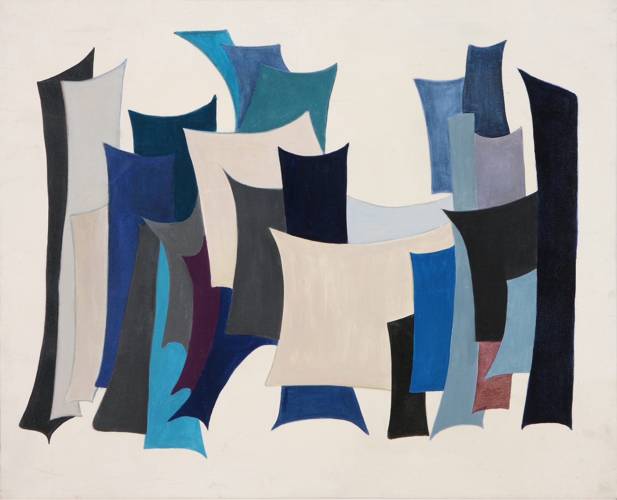 Huguette Caland (Lebanon), City II, 1968. Oil on canvas, 31 1/2 x 39 3/8 in. Collection of the Barjeel Art Foundation, Sharjah, UAE.