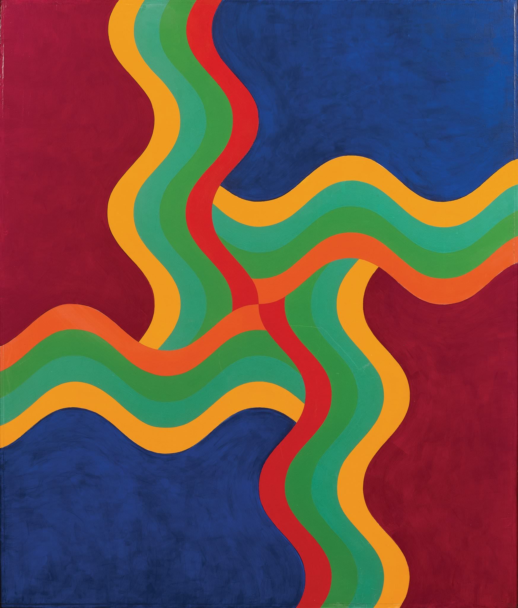 Mohamed Melehi (Morocco), Composition, 1970 Acrylic on wood, 47 1/4 x 39 3/8 in. Collection of the Barjeel Art Foundation, Sharjah, UAE.