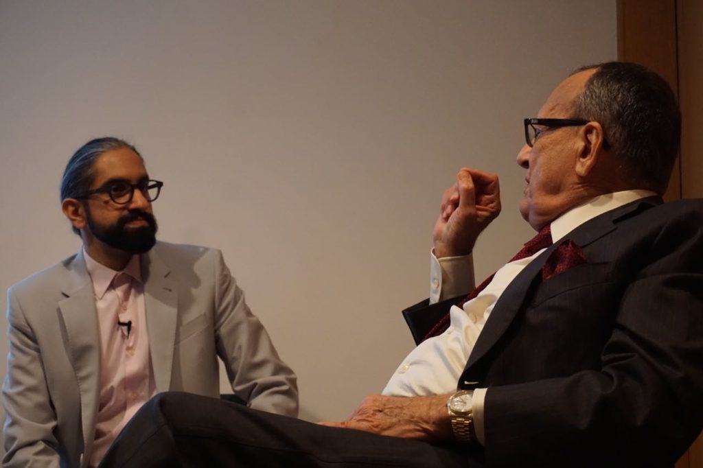 Dr Ramzi Dalloul gestures as he speaks to the author at Whitechapel Gallery in October 2016.