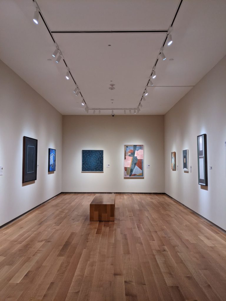 The exhibition Taking Shape: Abstraction from the Arab World, 1950s-1980s, at the McMullen Museum, Boston College, 2021. Image courtesy of Sultan Sooud Al Qassemi.