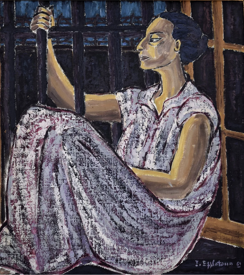 Inji Efflatoun, Dreams of the Detainee, 1961, huile sur toile, 50 x 40 cm. Courtesy Barjeel Art Foundation, Sharjah