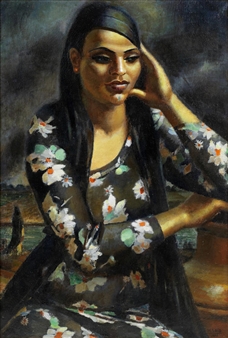 MAHMOUD SAID (1897-1964)Girl in a Printed Dress,
1938, acquis chez Christie’s
